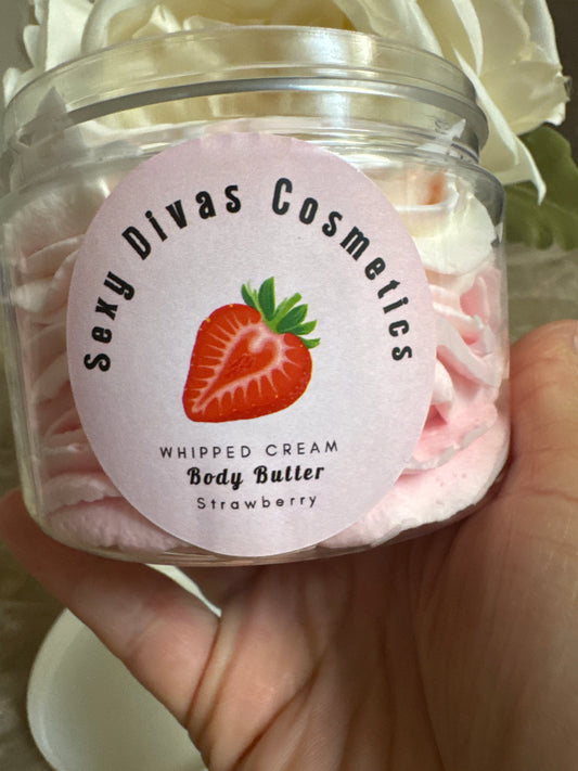 Sexy Divas Cosmetics Whipped Cream Body Butter Strawberry for the Body 4/oz